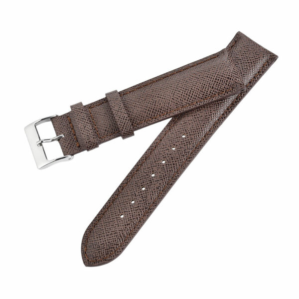 Luxurious Style, Highest Caliber, 20mm Width, Dark Brown Saffiano Leather Watch Bands Strap - Image 2