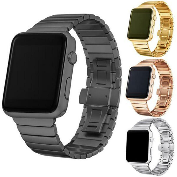 The Apple Watch band's stainless steel band Iwatch Series 8/7 Series 6 Series 5/4/3 Butterfly Buckle Strap, 38 mm x 49 mm