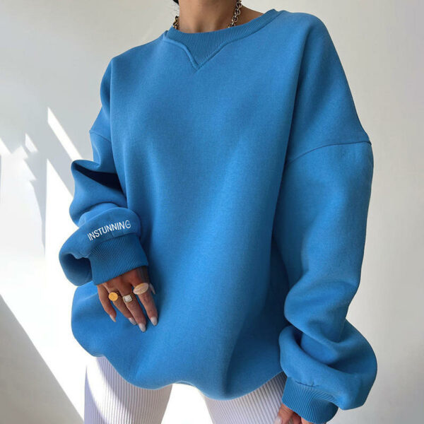 Women's Hooded Oversized Long Sleeve Sweatshirt in Blank Women's Sweatshirts and Hoodies - Image 2