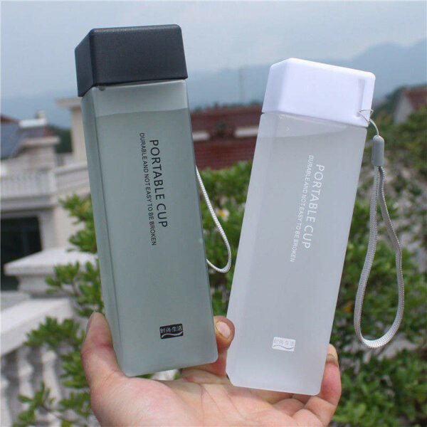 Eco-Friendly Reusable Square Sports Plastic Water Bottles for Travel with Rope Customized Water Bottles  - Image 2