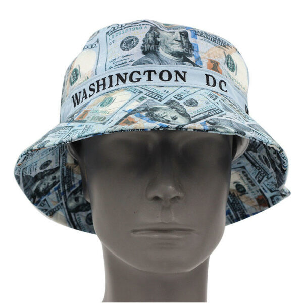 Promotional bucket hat: made of 100% polyester, embroidered with a logo and sublimated.