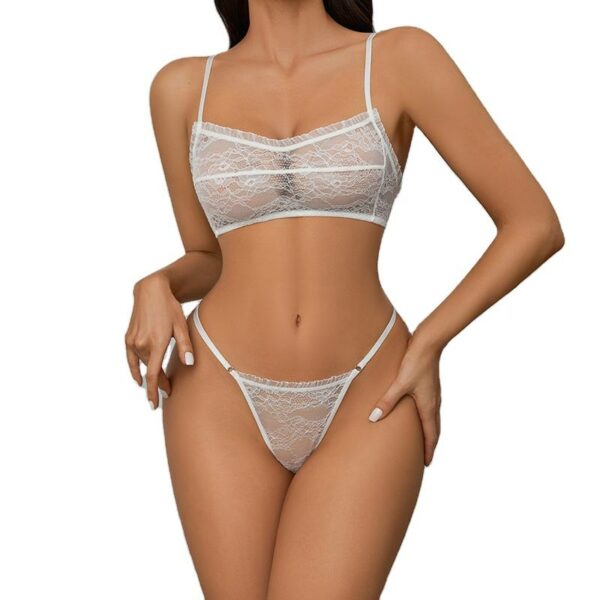 Lace pant and bra set women, sexily lingering women, mesh sexily brassiere bra & brief sets - Image 2