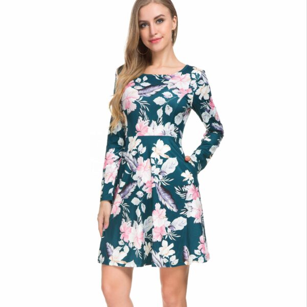 Women's Long Sleeve Formal Work Dress in a New Design with Pockets Summertime Flash Deal Autumn/Spring New Style Design