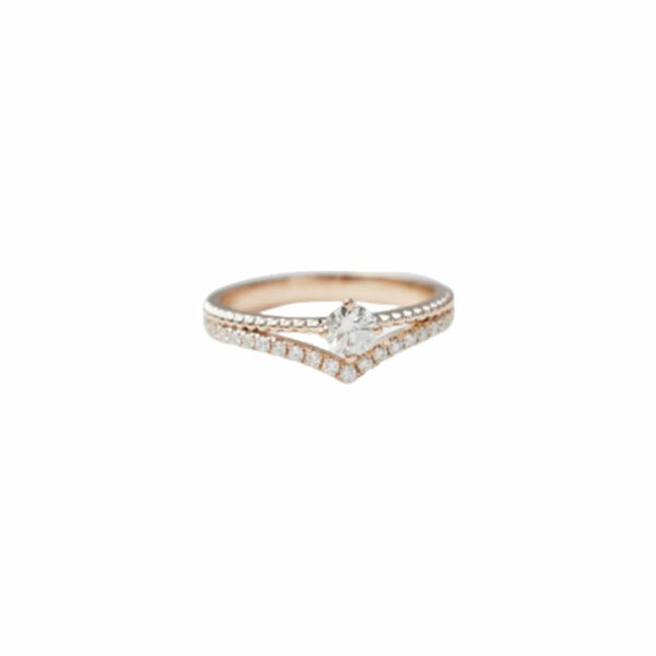 Factory Direct Sale Elegant High Grade White Gold Ring with a Classic Design and Glistening Diamonds - Image 2