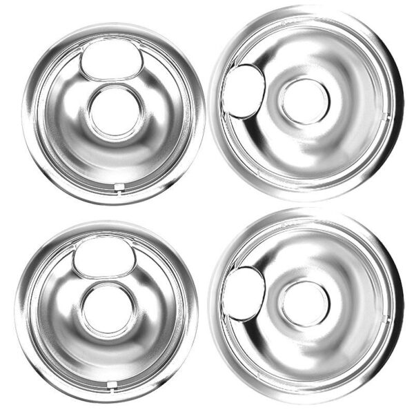 Replacing Kits Fits Frigidaire Electric Range 4PK Drip Pan Bowl Two 6-and eight-inch burner drip pans - Image 2