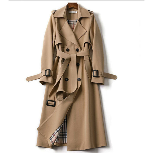 Plus Size Long Sleeve Windbreaker for Women's Standard Trench Coat in a New Style for Autumn, Elegant, Casual, and Trench Overcoat