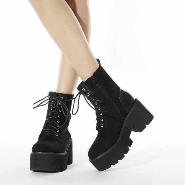 Women's high-quality ankle and bootie boots, winter platform heels, and fashionable girls' martin boots - Image 2