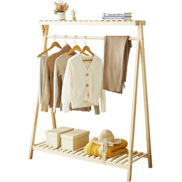 Simple bedside clothes hanger storage rack that is floor-standing - Image 2