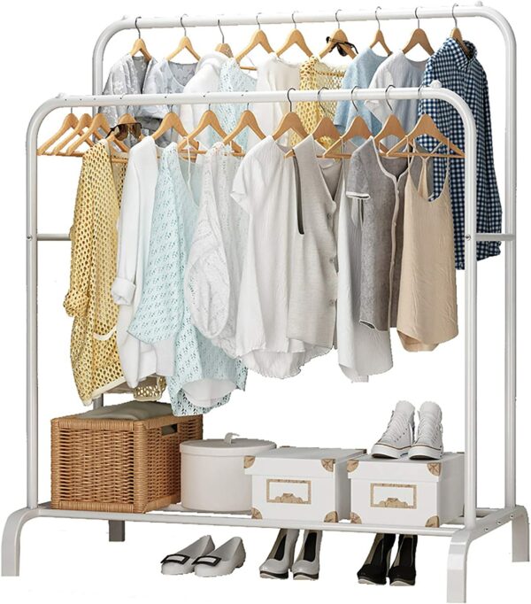 Best-Rated Items Coat Rack for Living Room and Bedroom: Robust Double-Pole Garment Rack for Clothes - Image 3