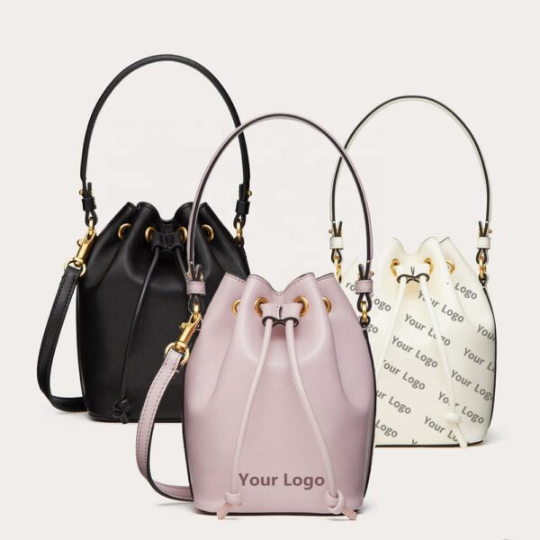 Custom Logo Luxury Quality Ladies Bucket Bags Handbag With Chain Vegan Leather Top Handle New Fashion Womens Bucket Bags