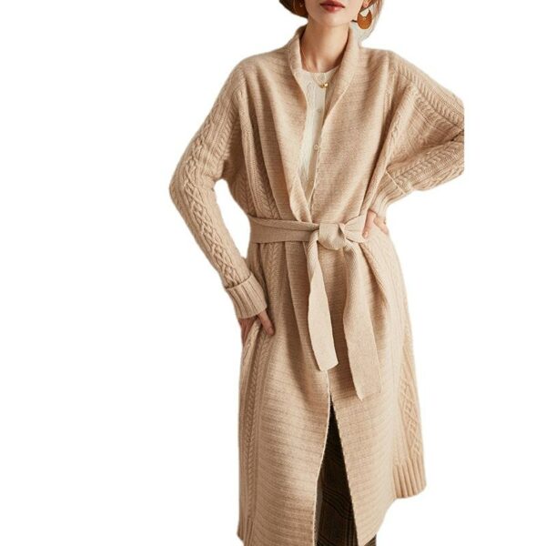 Oversized Long Sleeve Cashmere Cardigan Wool Sweater Outwear Outwear Coats Winter Knit Women's Overcoat