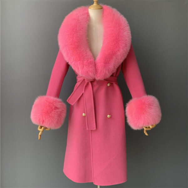 Luxurious Long Handmade Double-sided Cashmere Coat Lady, Warm and Cozy Winter Woolen Coat.