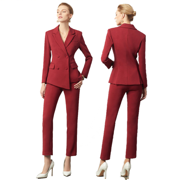 Red two-piece office stylish formal fashion blazers with a business casual vibe Women's Tuxedo Suits Ladies' Suits