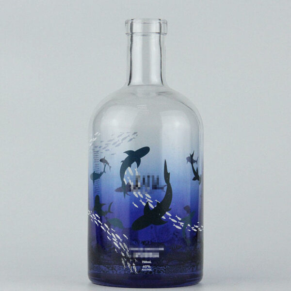 Round 750 ML Customized Color Glass Wine Liquor Glass Bottle: Gin, Whiskey, Vodka, Tequila - Image 3