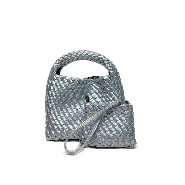 Designer Handbags for Women Handmade Style PU Leather Shoulder Bags with Chain, Soft Weave Braided Women's Hobo Bags - Image 2