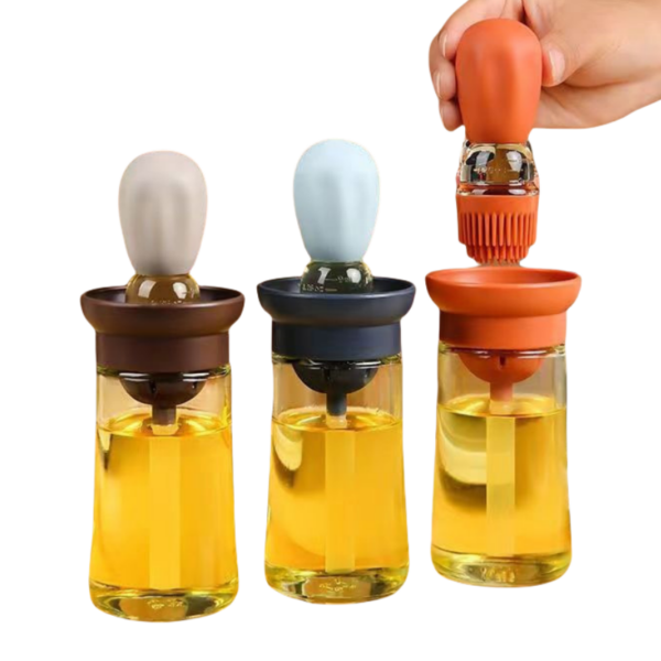 Customized Creative Glass Oil Brush Bottle Silicone BBQ Oil Bottle Brush Kitchen Temperature Resistant Oil Bottle - Image 2