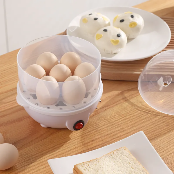 Electric double-layer rapid egg cooker boiler that is portable and self-contained for home use