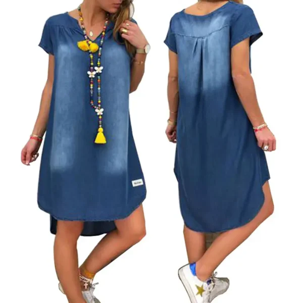 Women's new arrivals in casual denim dresses plus size women's dresses with short sleeves in a size 3XL for ladies dresses for ladies