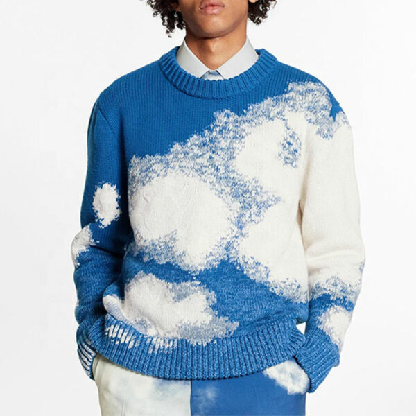 Strong knit woolen sweaters for men in colorblocks, thick knit jacquard sweaters made to order  - Image 3