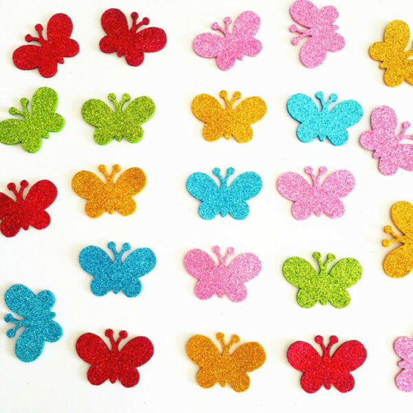 Handmade Scrapbooking Colorful Self-Adhesive EVA Decorative Stickers - Glitter Butterfly Foam Stickers Decals Sticker for Arts and Crafts - Image 3