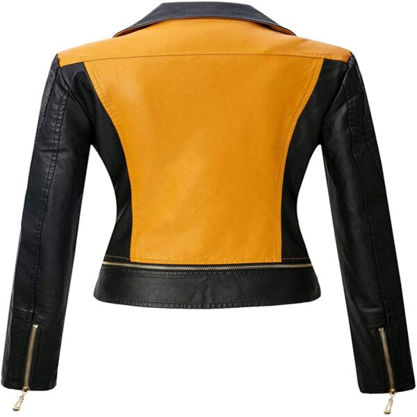 Women's Short Jacket with Motorbike Studs and Custom Printing Windbreaker Style for Women - Image 3