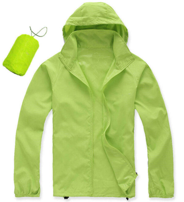 Women's waterproof, lightweight, hooded, quick-drying rain jacket that packs small and provides UV protection - Image 2