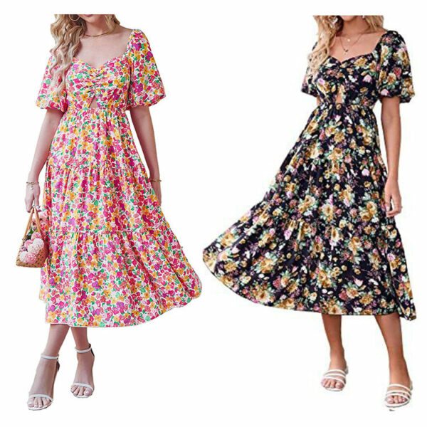 Everyday casual ins style summer wrap long dress plus size ladies' breathable dress of excellent quality - Image 3