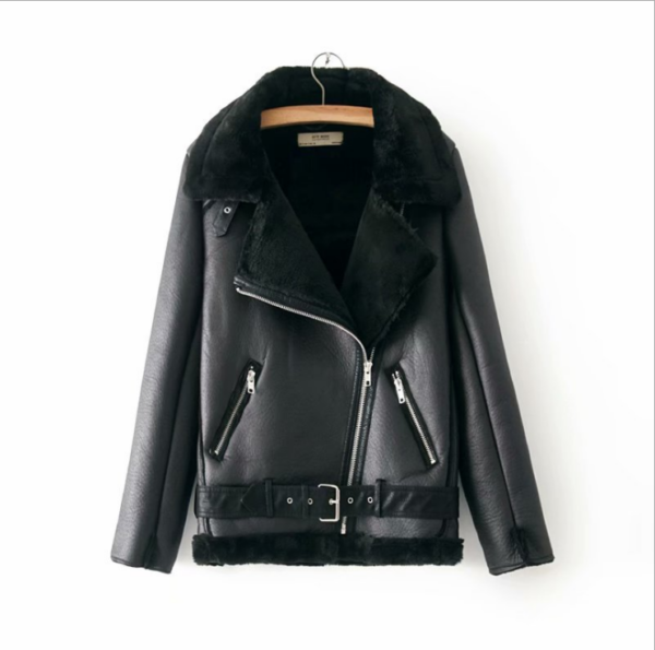 Women in fur coats for the fall and winter who wear thick, luxurious biker jackets - Image 2