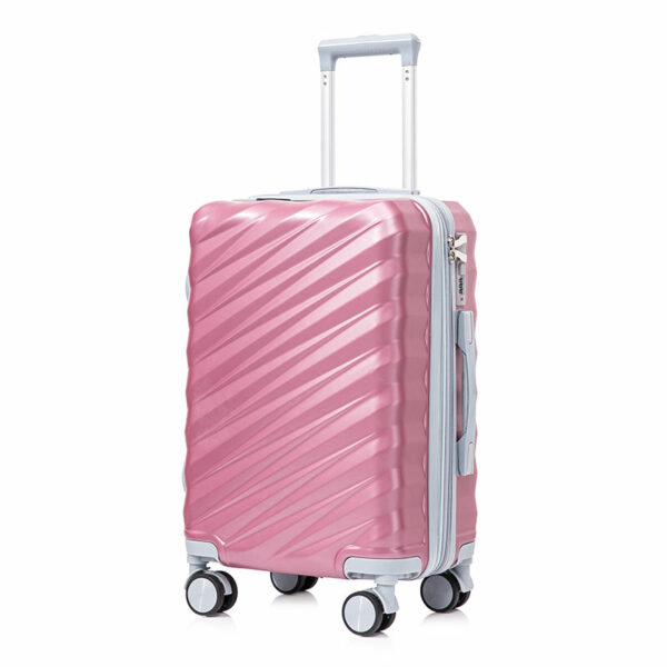 Travel Trolley Suitcase Business Texture Pink Abs Trolley Bags Wheeled Luggage