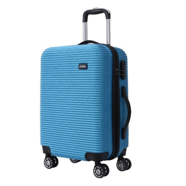 A trolley case zipper ABS suitcase with four 360-degree wheels and plastic handles is produced  - Image 3