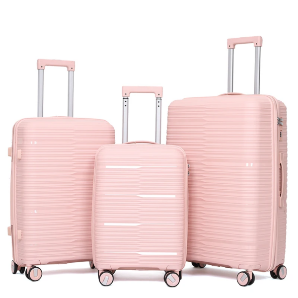 China provided three-piece sets of premium, large-capacity, pink portable luggage sets. - Image 2