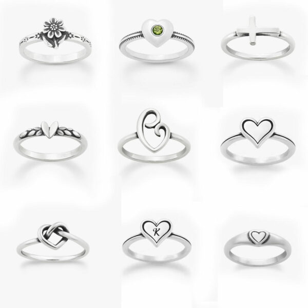 New Design Heart Infinity Ring - Antique Silver Ring for Women - Wholesale 925 Sterling Silver Ring - Image 2