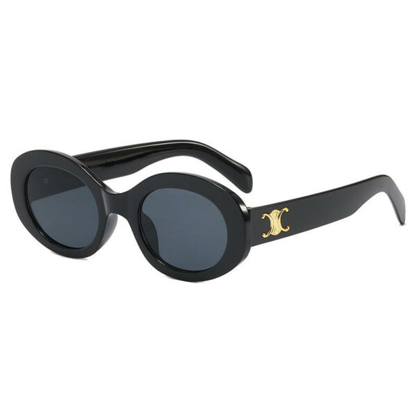 Women's Retro UV400 Protection Glasses with a New Premium Oval Shape and Black Sunglasses at Wholesale Prices - Image 2