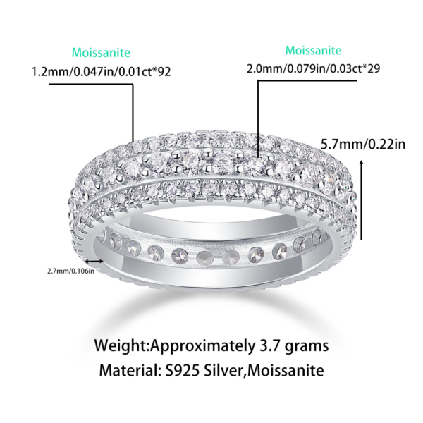 Beautiful jewelry wholesale plated moissanite ring made of 925 silver for ladies large moissanite ring - Image 3