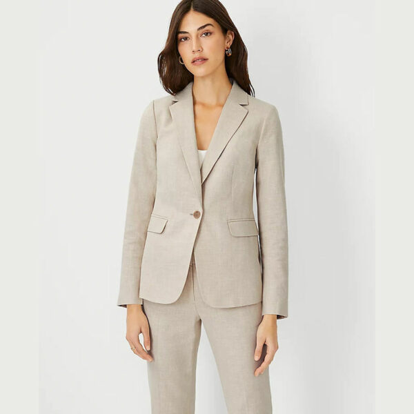 One button business blazer career pant suit for women, bank dress suit, Guangzhou suit makers