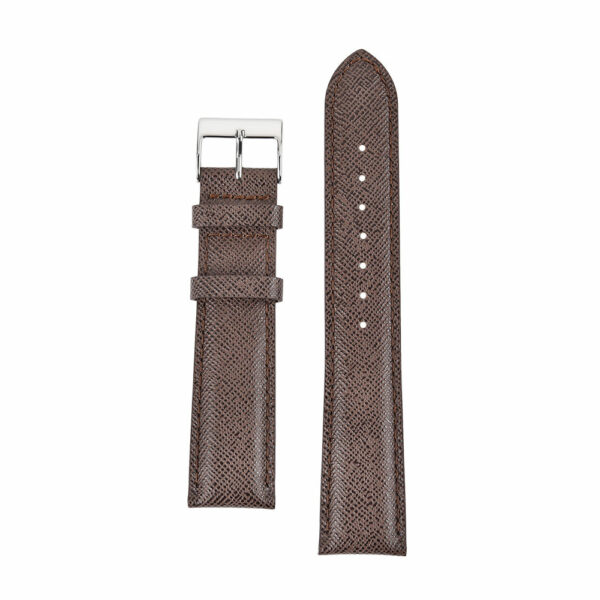 Luxurious Style, Highest Caliber, 20mm Width, Dark Brown Saffiano Leather Watch Bands Strap - Image 3