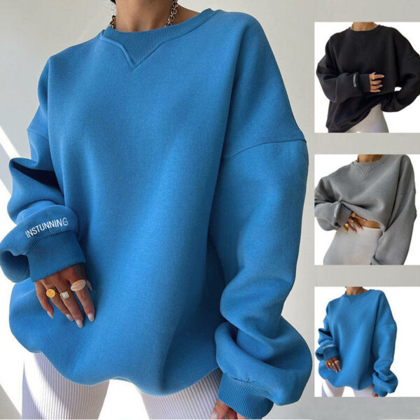 Women's Hooded Oversized Long Sleeve Sweatshirt in Blank Women's Sweatshirts and Hoodies