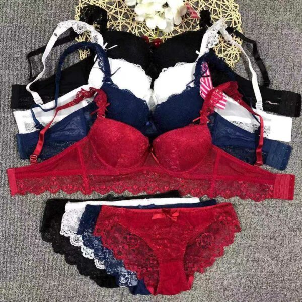 Women's Bra & Brief Sets: Solid Color Custom Logo Cotton Spandex Sexy Sport Yoga Bra Brief Sets - Image 3