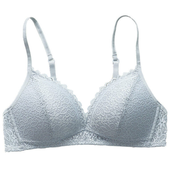 Brief sets without underwire bra and new lace sexy triangle cup bra French soft BRA underwear - Image 4