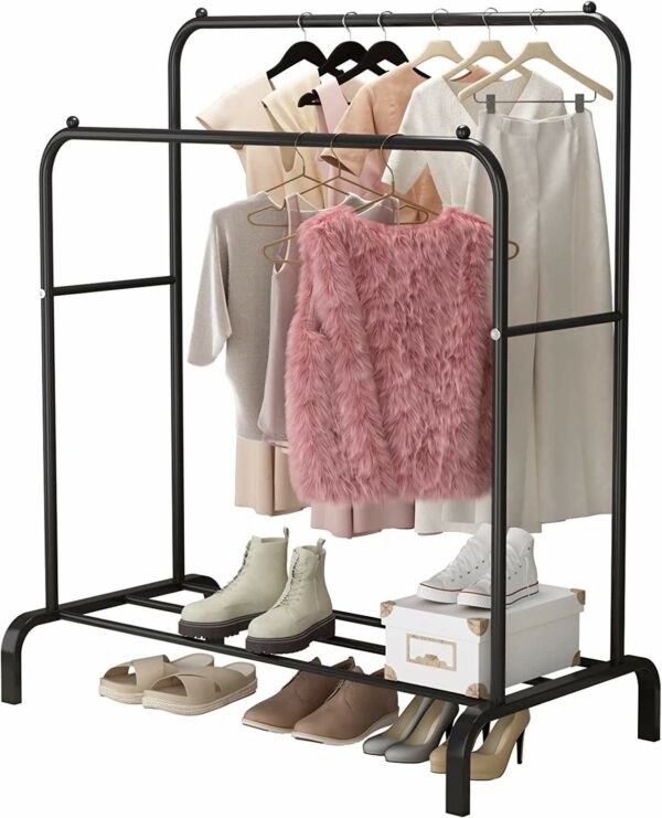 Versatile Double Pole Shoe Racks & Clothes Stands for Home Use in Living Room, Bedroom, and Coat Racks - Image 5