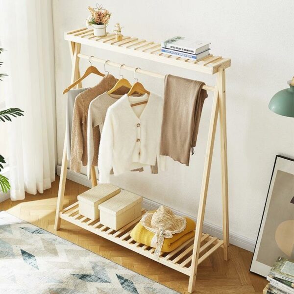 Simple bedside clothes hanger storage rack that is floor-standing - Image 3