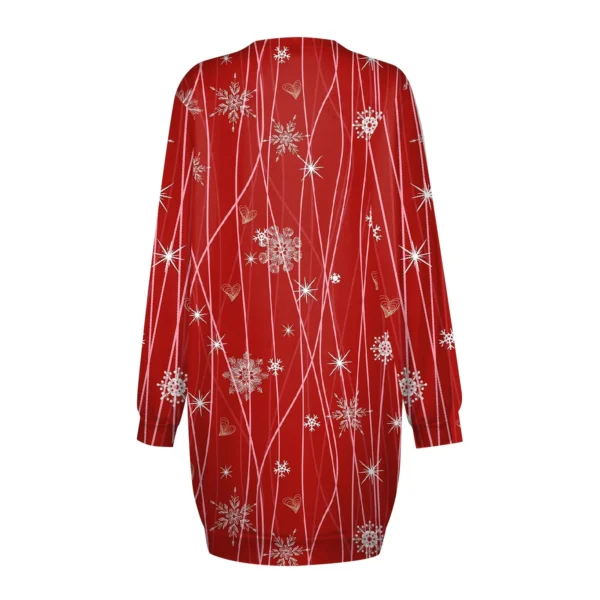 Customized Plus Size Women's Elegant Long Sleeve Party Dress with a Luxurious Christmas Snowflake Evening Dress - Image 4