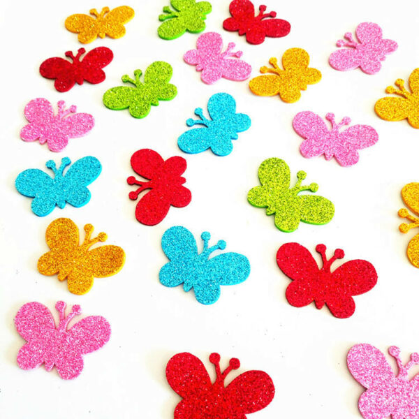 Handmade Scrapbooking Colorful Self-Adhesive EVA Decorative Stickers - Glitter Butterfly Foam Stickers Decals Sticker for Arts and Crafts - Image 4