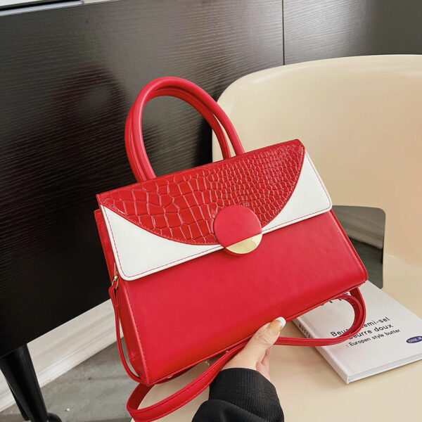 Women's Fashion Handbags: Colorblock PU Leather Trendy Luxury Handbags for Women - Image 3