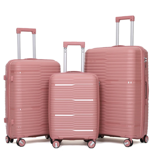 China provided three-piece sets of premium, large-capacity, pink portable luggage sets. - Image 3