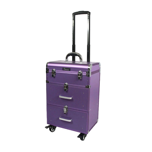 Professional makeup trolley case with wheels and drawers from the factory Men's and women's beauty and cosmetic train cases - Image 3