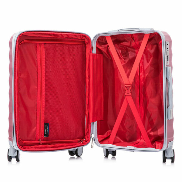 Travel Trolley Suitcase Business Texture Pink Abs Trolley Bags Wheeled Luggage - Image 3