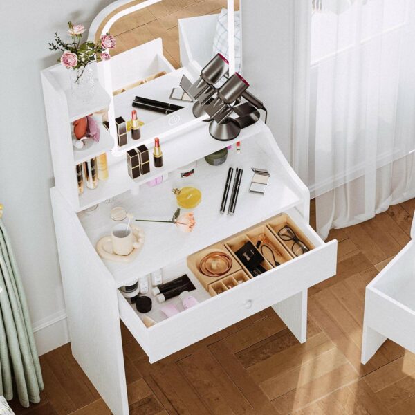 Cosmetic Vanity Phoenix Big Cosmetics Melamine Dressing Table Mirror Table Set Vanity Makeup Vanity Table Set