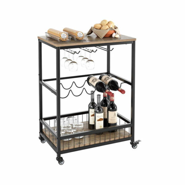 Popular Metal Mobile Kitchen Islands & Carts that Save Space Cabinets in the Living Room for Storage Trolley Kitchen Cart on Wheels - Image 3