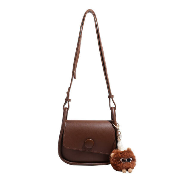 Fashion PU Leather Senior Sense Ladies Luxury Hand Women's Saddle Bag Vintage Unique Heart Sling Shoulder Bags Shoulder Bags - Image 4